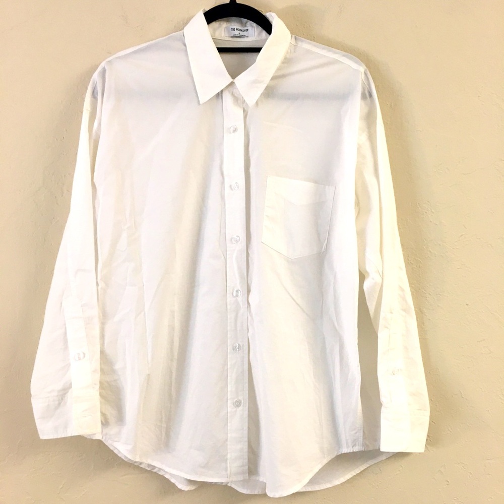 The Workshop 100% Cotton Oversized Long Sleeve Button Down Blouse Small …